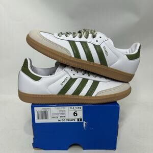 Adidas Samba OG WMNS “White/Olive” Shoes JS1352